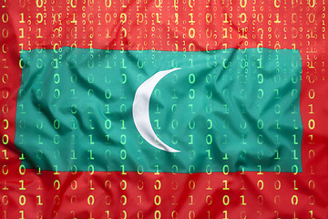 Image showing Binary code with Maldives flag, data protection concept