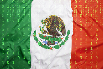 Image showing Binary code with Mexico flag, data protection concept