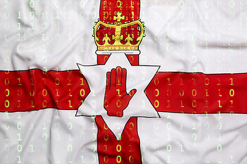 Image showing Binary code with Northern Ireland flag, data protection concept