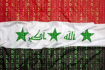 Image showing Binary code with Iraq flag, data protection concept