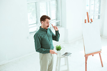 Image showing Speaker at Business Meeting in the conference hall.