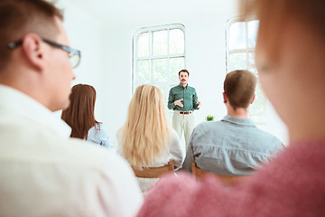 Image showing The people at Business Meeting in the conference hall.