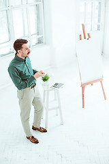 Image showing Speaker at Business Meeting in the conference hall.