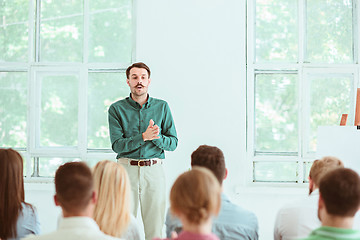 Image showing Speaker at Business Meeting in the conference hall.