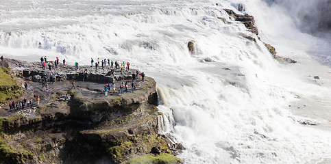 Image showing ICELAND - July 26, 2016: Icelandic Waterfall Gullfoss