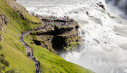 Image showing ICELAND - July 26, 2016: Icelandic Waterfall Gullfoss