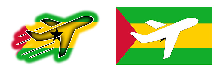 Image showing Nation flag - Airplane isolated - Sao Tome and Principe