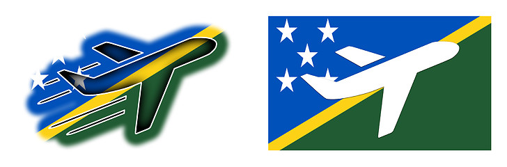 Image showing Nation flag - Airplane isolated - Solomon Islands