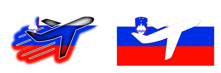 Image showing Nation flag - Airplane isolated - Slovenia