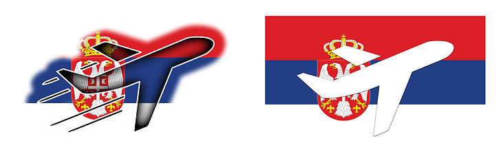 Image showing Nation flag - Airplane isolated - Serbia