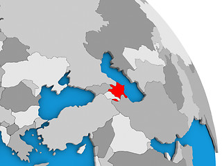 Image showing Azerbaijan on globe