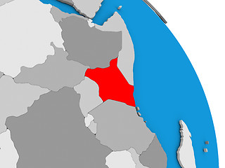 Image showing Kenya on globe