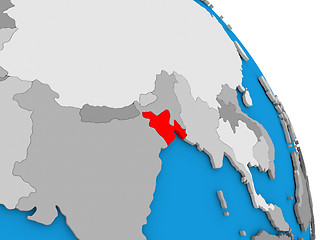 Image showing Bangladesh on globe