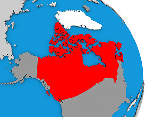 Image showing Canada on globe