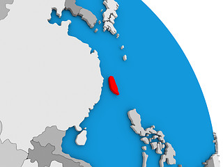 Image showing Taiwan on globe