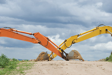 Image showing Two excavator scoops