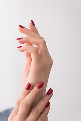 Image showing closeup of hands of a young woman