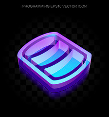 Image showing Programming icon: 3d neon glowing Database made of glass, EPS 10 vector.