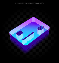 Image showing Finance icon: 3d neon glowing Credit Card made of glass, EPS 10 vector.