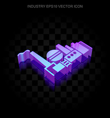 Image showing Industry icon: 3d neon glowing Oil And Gas Indusry made of glass, EPS 10 vector.