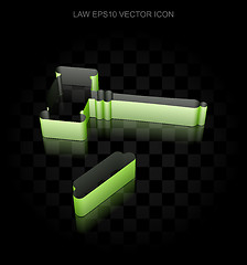 Image showing Law icon: Green 3d Gavel made of paper, transparent shadow, EPS 10 vector.