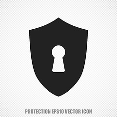 Image showing Privacy vector Shield With Keyhole icon. Modern flat design.