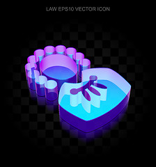 Image showing Law icon: 3d neon glowing Judge made of glass, EPS 10 vector.