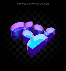 Image showing Business icon: 3d neon glowing Business Meeting made of glass, EPS 10 vector.