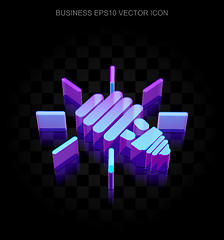 Image showing Business icon: 3d neon glowing Energy Saving Lamp made of glass, EPS 10 vector.