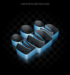 Image showing Law icon: Blue 3d Business People made of paper, transparent shadow, EPS 10 vector.