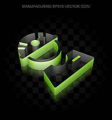 Image showing Industry icon: Green 3d Factory Worker made of paper, transparent shadow, EPS 10 vector.