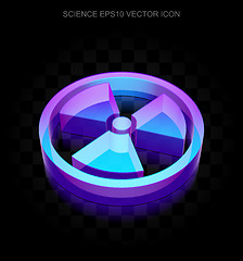 Image showing Science icon: 3d neon glowing Radiation made of glass, EPS 10 vector.