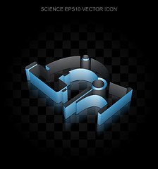 Image showing Science icon: Blue 3d Microscope made of paper, transparent shadow, EPS 10 vector.