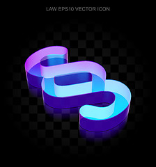 Image showing Law icon: 3d neon glowing Paragraph made of glass, EPS 10 vector.