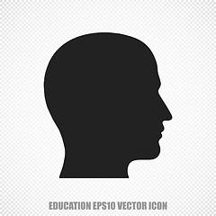 Image showing Learning vector Head icon. Modern flat design.