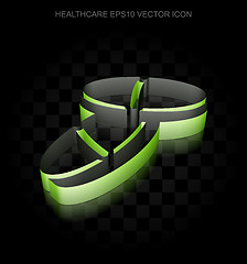 Image showing Healthcare icon: Green 3d Pills made of paper, transparent shadow, EPS 10 vector.