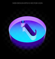 Image showing Web design icon: 3d neon glowing Information made of glass, EPS 10 vector.