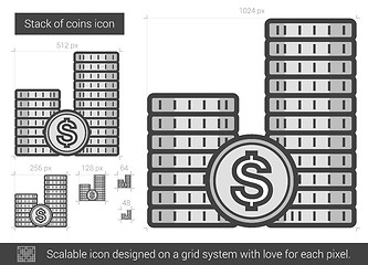 Image showing Stack of coins line icon.