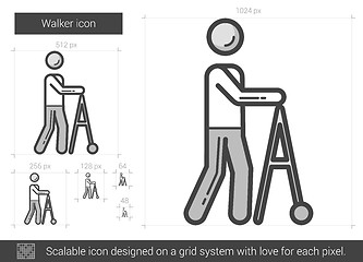 Image showing Walker line icon.