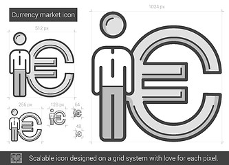 Image showing Currency market line icon.