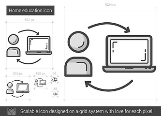 Image showing Home education line icon.