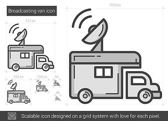 Image showing Broadcasting van line icon.