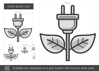 Image showing Green power line icon.