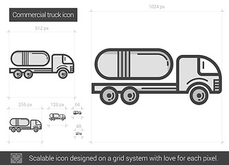 Image showing Commercial truck line icon.