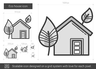 Image showing Eco house line icon.
