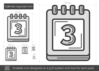 Image showing Calendar organizer line icon.