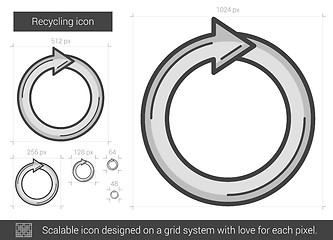 Image showing Recycling line icon.