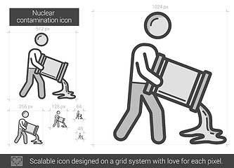 Image showing Nuclear contamination line icon.