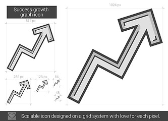 Image showing Success growth chart line icon.