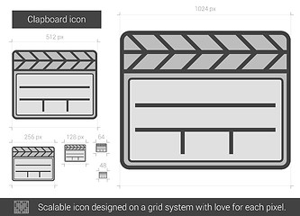 Image showing Clapboard line icon.